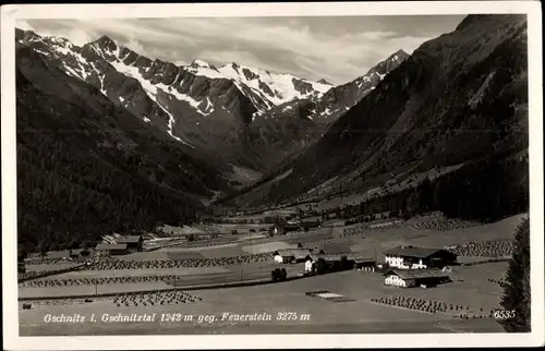 Ak Gschnitz in Tirol, Blick ins Tal gegen Feuerstein