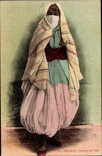 Ak Marokko, Marokkanerin, Costume de Ville