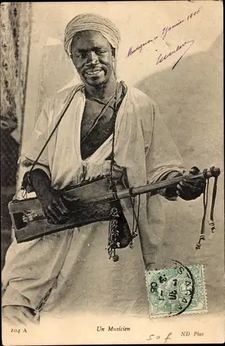 Ak Maghreb, Un Musicien, Musiker, Instrument, ND. Phot. 104