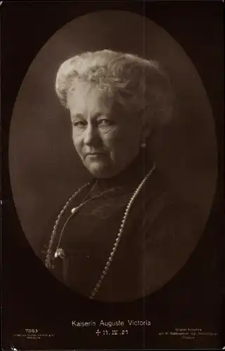 Passepartout Ak Kaiserin Auguste Viktoria, Portrait, Trauerkarte