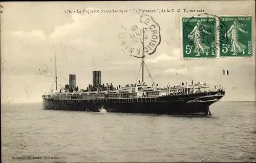 Ak Le Paquebot transatlantique La Provence, French Line