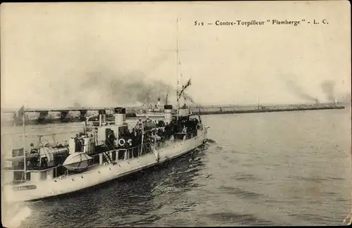 Ak Französisches Kriegsschiff, Contre Torpilleur Flamberge
