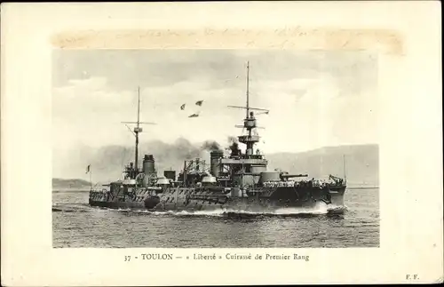 Ak Französisches Kriegsschiff Liberté, Cuirasse de Premier Rang