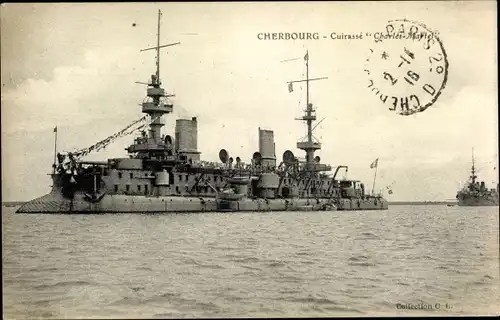 Ak Cherbourg, Französisches Kriegsschiff, Cuirassé Charles Martel