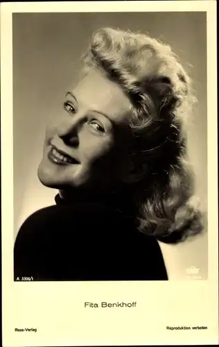 Ak Schauspielerin Fita Benkhoff, Portrait, Ross Verlag A 3306/1