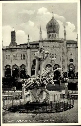 Ak København Kopenhagen Dänemark, H. C. Lumbyes Statue