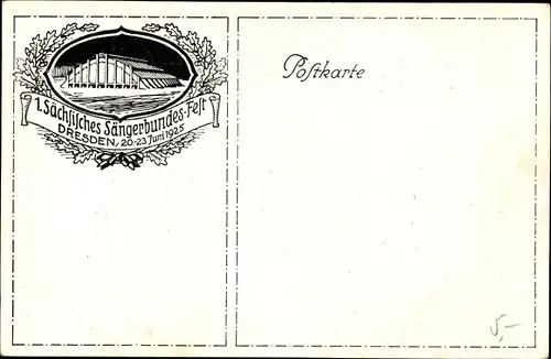 Künstler Ak Dresden, 1. Sächsisches Sängerbundesfest 1925, Panorama