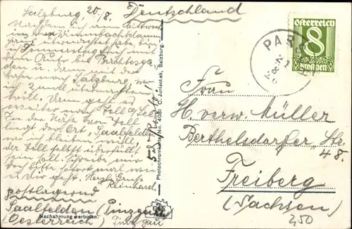 Ak Salzburg in Österreich, Blick vom Kapuzinerberg auf die Stadt