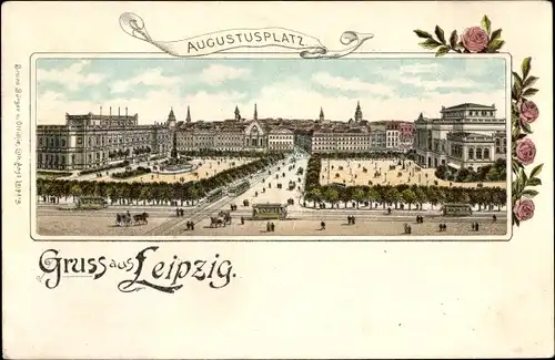 Litho Leipzig in Sachsen, Augustusplatz, Rosen