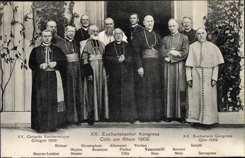 Ak Köln am Rhein, XX Eucharistischer Kongress 1909, Geistliche