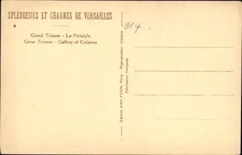 Ak Versailles Yvelines, Grand Trianon, Le Peristyle