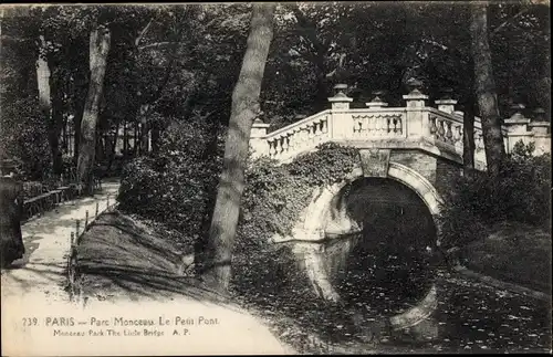 Ak Paris VIII, Parc Monceau, Le Petit Pont