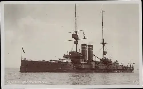 Foto Ak Britisches Kriegsschiff, HMS King Edward VII