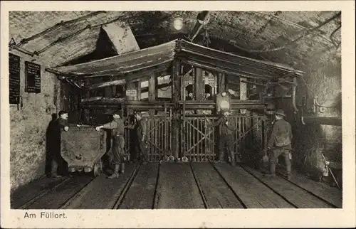 Ak Oberschlesien, Das Hohelied deutscher Arbeit, Die Grube, II 9, Am Füllort