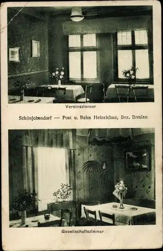 Ak Witostowice Schönjohnsdorf Niederschlesien, Gasthaus Waidmannsruh, Vereinszimmer, Gesellschaftsz.