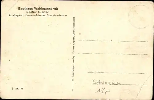 Ak Witostowice Schönjohnsdorf Niederschlesien, Gasthaus Waidmannsruh, Vereinszimmer, Gesellschaftsz.