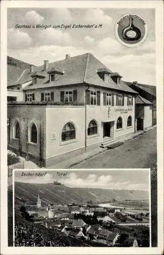 Ak Escherndorf Volkach im Kreis Kitzingen Unterfranken, Gasthaus und Weingut zum Engel