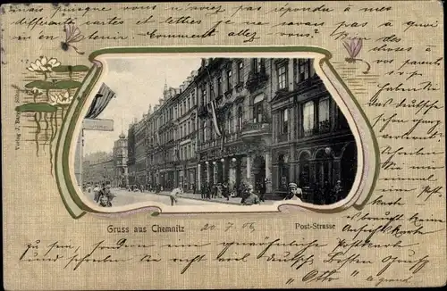 Passepartout Ak Chemnitz Sachsen, Poststraße