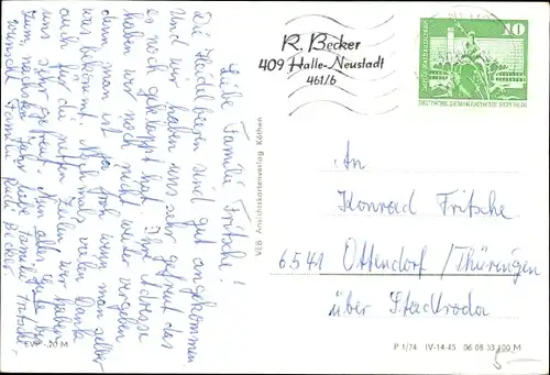 Ak Neustadt Halle an der Saale, Delta Kindergarten, Autobus, Hochhäuser