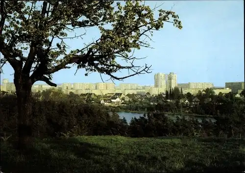 Ak Neustadt Halle an der Saale, Silhouette der Stadt, Hochhäuser