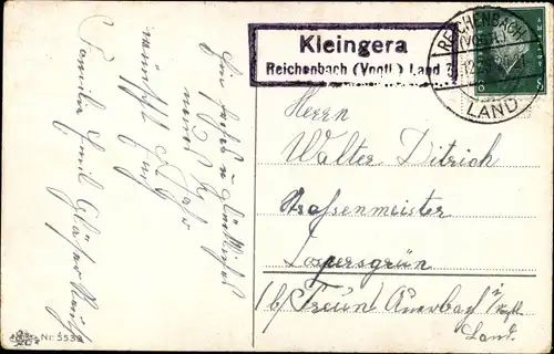 Ak Landpoststempel Kleingera Reichenbach Vogtland Land, Glückwunsch Neujahr, Winterlandschaft