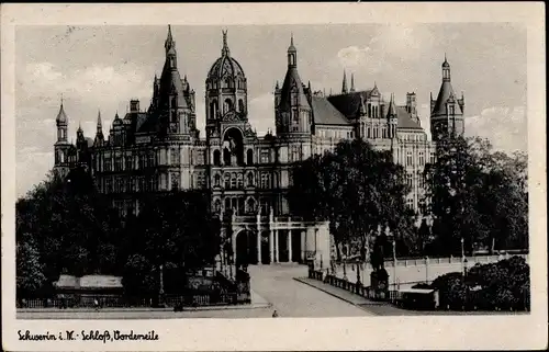 Ak Landpoststempel Lübeck Kronsforde, Schwerin, Schloss