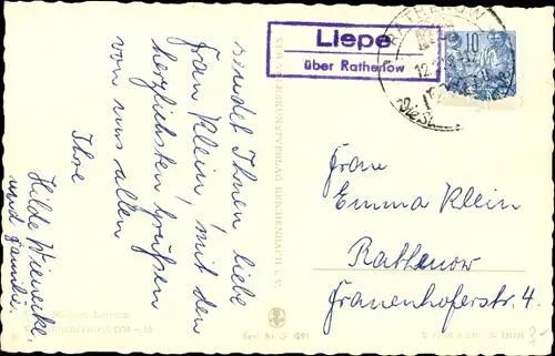 Ak Landpoststempel Liepe über Rathenow, Glückwunsch Geburtstag, Blumenstrauß