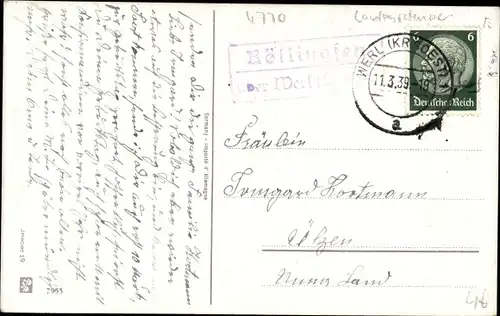 Ak Landpoststempel Böllingsen über Werl Kr. Soest, Glückwunsch Geburtstag, Rosenstrauß