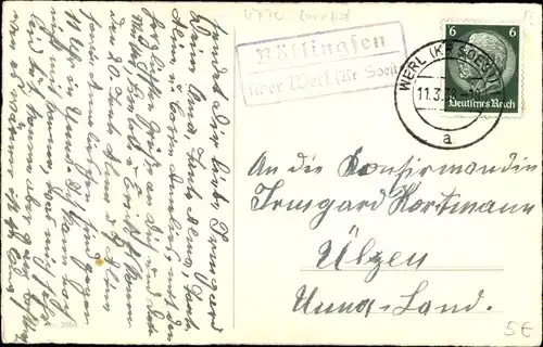 Ak Landpoststempel Böllingsen über Werl Kreis Soest, Glückwunsch Geburtstag