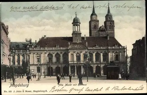 Ak Magdeburg an der Elbe, Alter Markt mit Rathaus