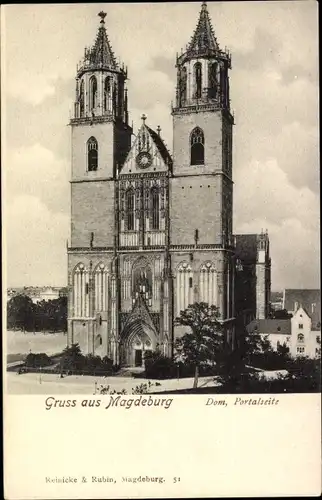 Ak Magdeburg, Dom, Portalseite