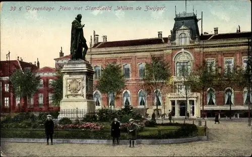 Ak 's Gravenhage Den Haag Südholland, Plein met Standbeeld Willem de Zwijger