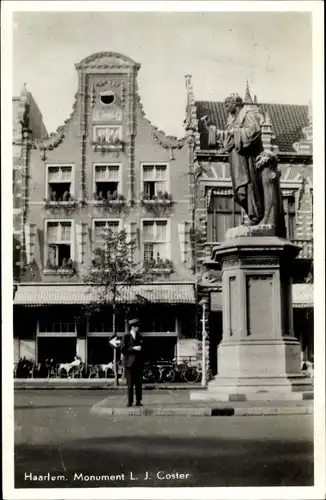 Ak Haarlem Nordholland Niederlande, Monument L. J. Coster
