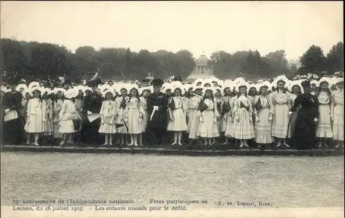 Ak Laeken Bruxelles Brüssel, 75e anniversaire de l'Independance nationale, 16.07.1905, Les enfants