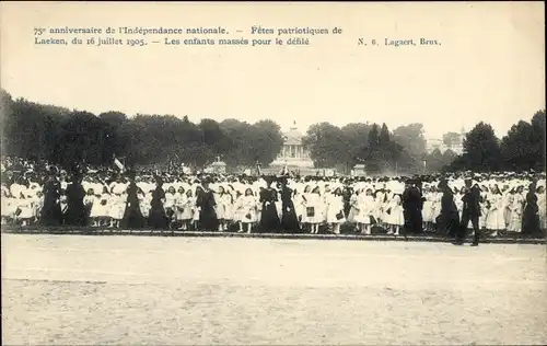 Ak Laeken Bruxelles Brüssel, 75e anniversaire de l'Independance nationale, 16.07.1905, Les enfants