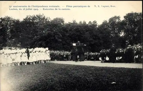 Ak Laeken Bruxelles Brüssel, 75e anniversaire de l'Indépendance nationale 1905, Fêtes patriotiques