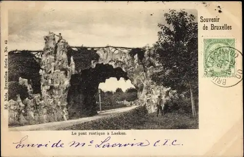 Ak Laeken Bruxelles Brüssel, Le pont rustique