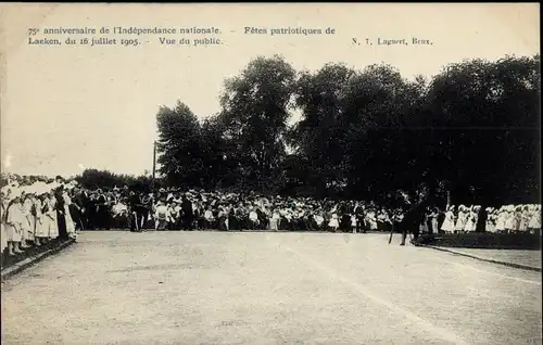 Ak Laeken Bruxelles Brüssel, 75e anniversaire de l'Independance nationale, 16.07.1905, Vue du public