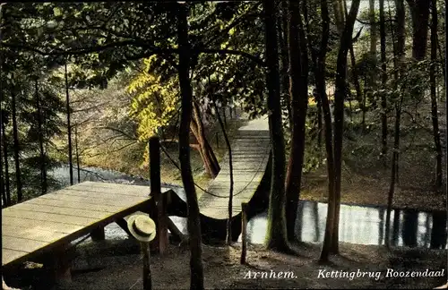 Ak Arnhem Gelderland Niederlande, Kettingbrug Roozendaal