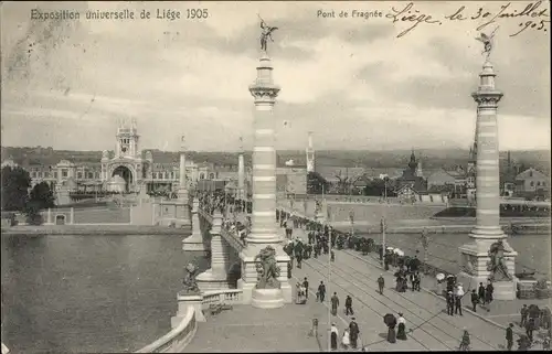 Ak Liège Lüttich Wallonien, Exposition universelle de Liege 1905, Pont de Fragnee