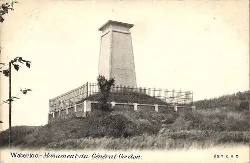 Ak Waterloo Wallonisch Brabant, Monument du General Gordon