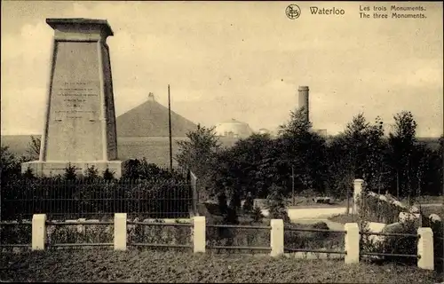 Ak Waterloo Wallonisch Brabant, Les trois Monuments