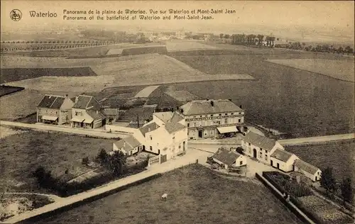 Ak Waterloo Wallonisch Brabant, Mont Saint Jean, Fliegeraufnahme, Hotel