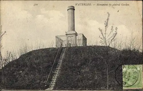 Ak Waterloo Wallonisch Brabant, Monument du general Gordon