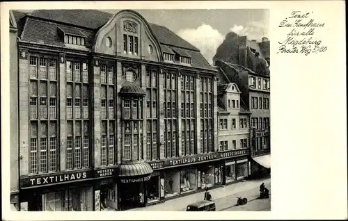 Ak Magdeburg, Textilhaus Zentrum, Tezet, Breiter Weg 57-60