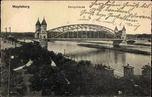 Ak Magdeburg in Sachsen Anhalt, Königsbrücke