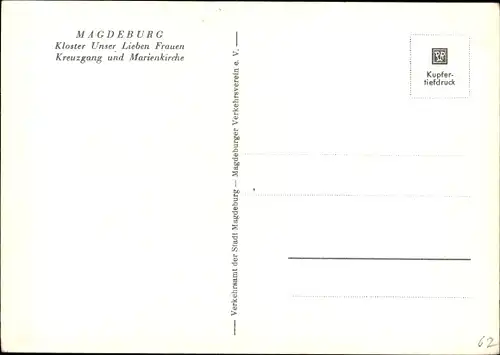 Ak Magdeburg in Sachsen Anhalt, Kloster Unser Lieben Frauen, Kreuzgang und Marienkirche