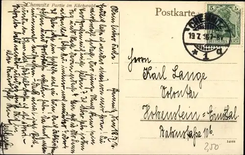Ak Chemnitz Sachsen, Partie am Küchwald