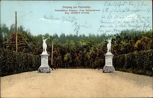 Ak Siegmar Chemnitz in Sachsen, Eingang zur Pelzmühle