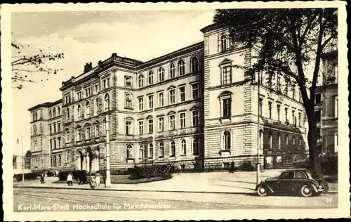 Ak Karl Marx Stadt Chemnitz in Sachsen, Hochschule für Maschinenbau, Außenansicht